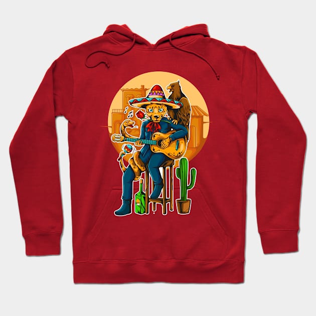 Mexican animal illustration Hoodie by Mako Design 